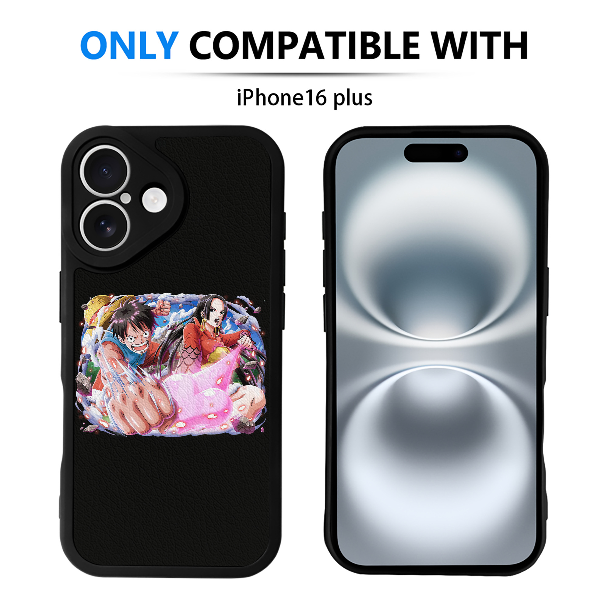 （画像用） ワンピース モンキー・D・ルフィ ONE PIECE Monkey D. Luffy 【iPhone 16シリーズ対応】シリコンスマホケース（レザー調） 材質：シリコン